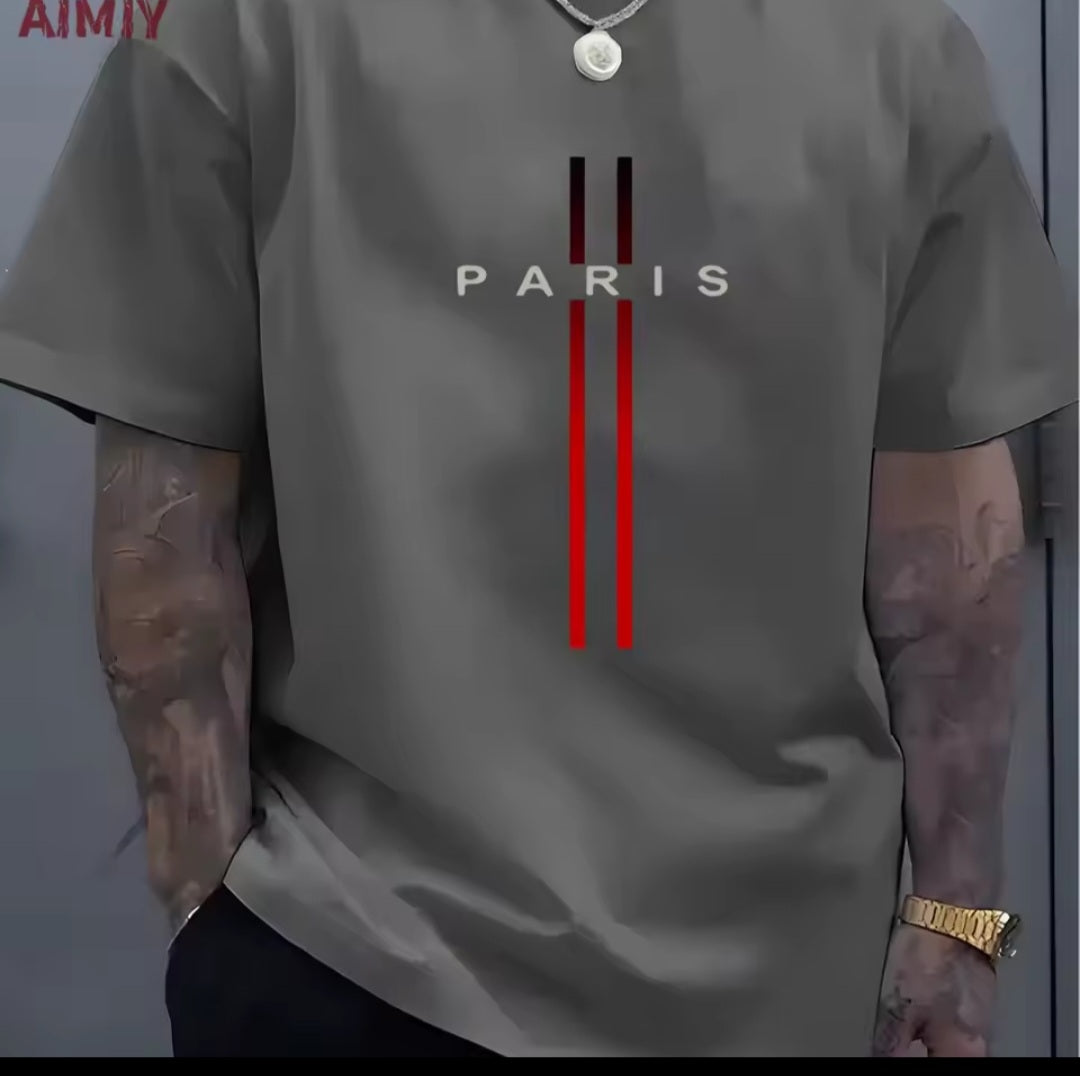 PARIS Stripe Oversized Tee