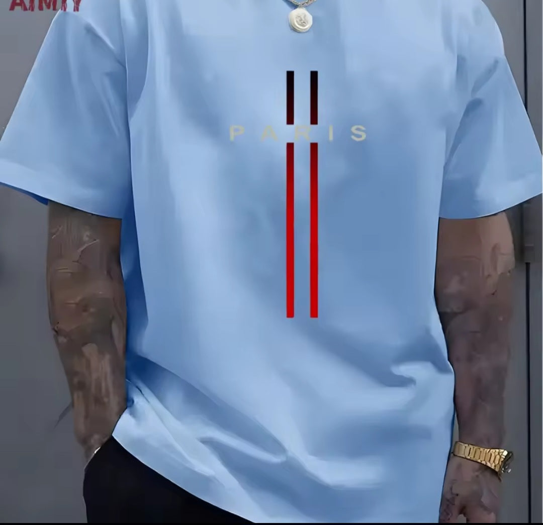 PARIS Stripe Oversized Tee