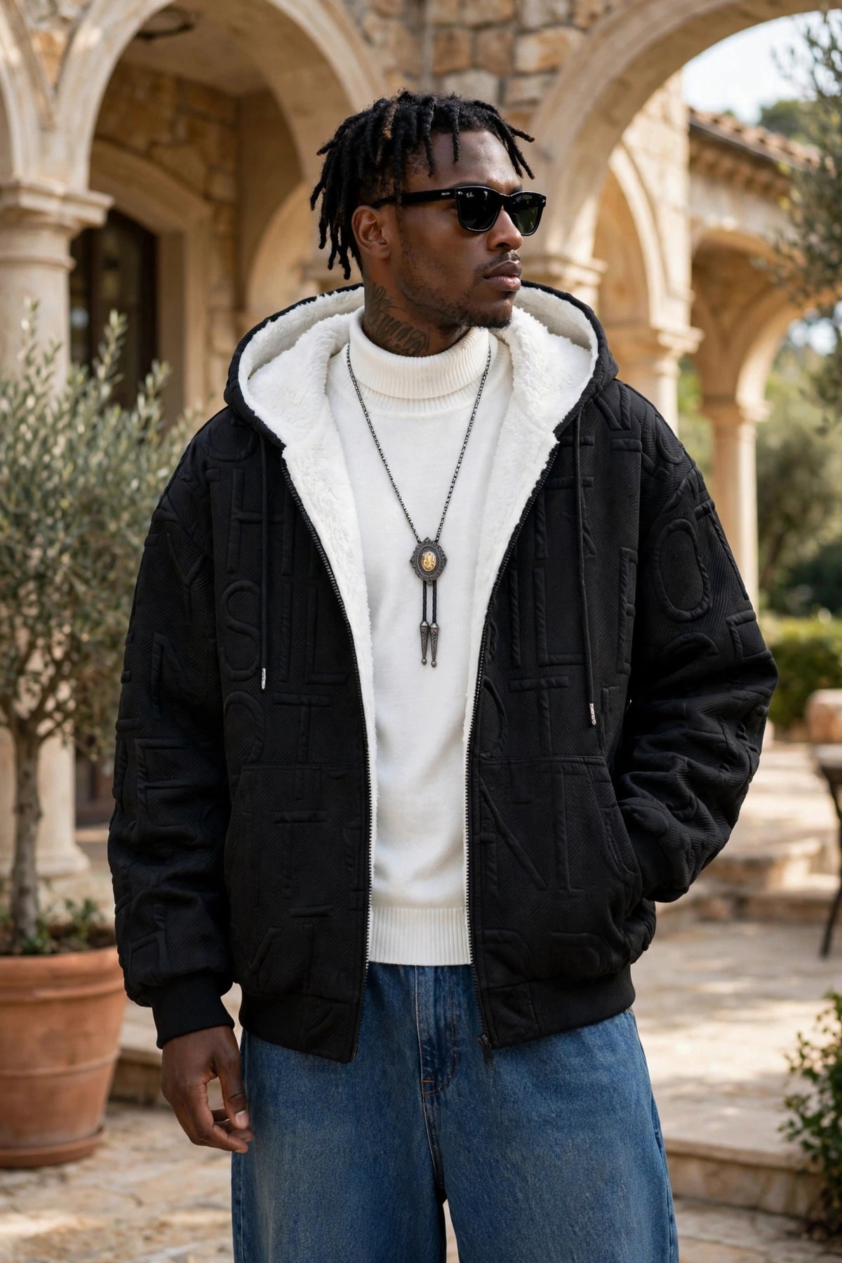 Quilted Jacquard Full-Zip Jacket – Men's Plush Lined