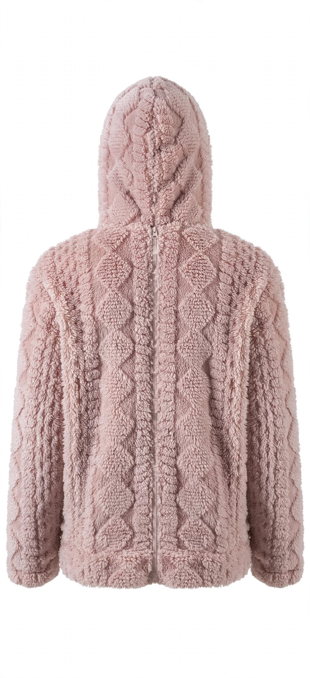 Jacquard Plush Zip-Up Hoodie Cardigan – Men's