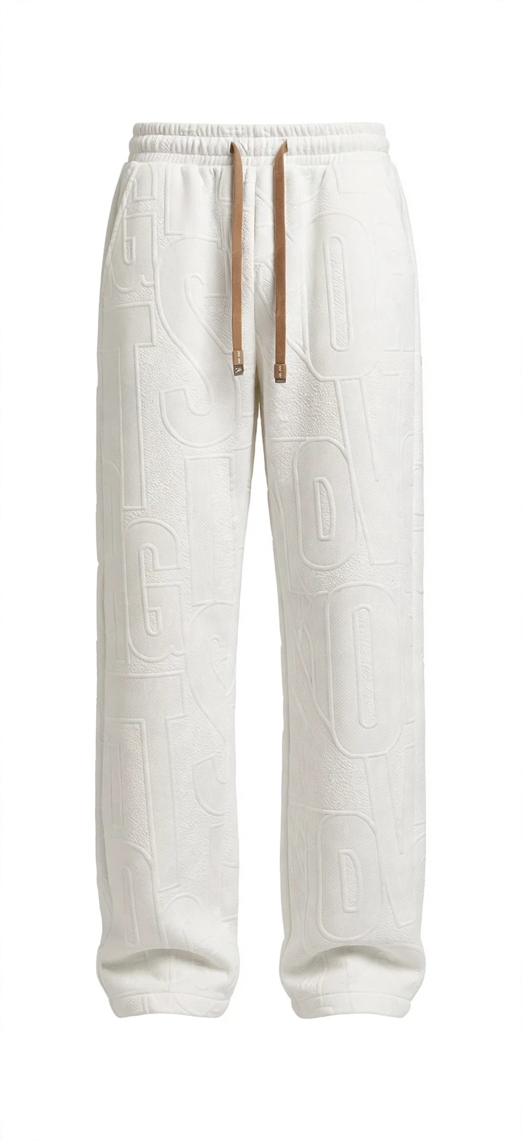 Men's Straight Leg Jacquard Trousers – Elastic Waist Casual Pants