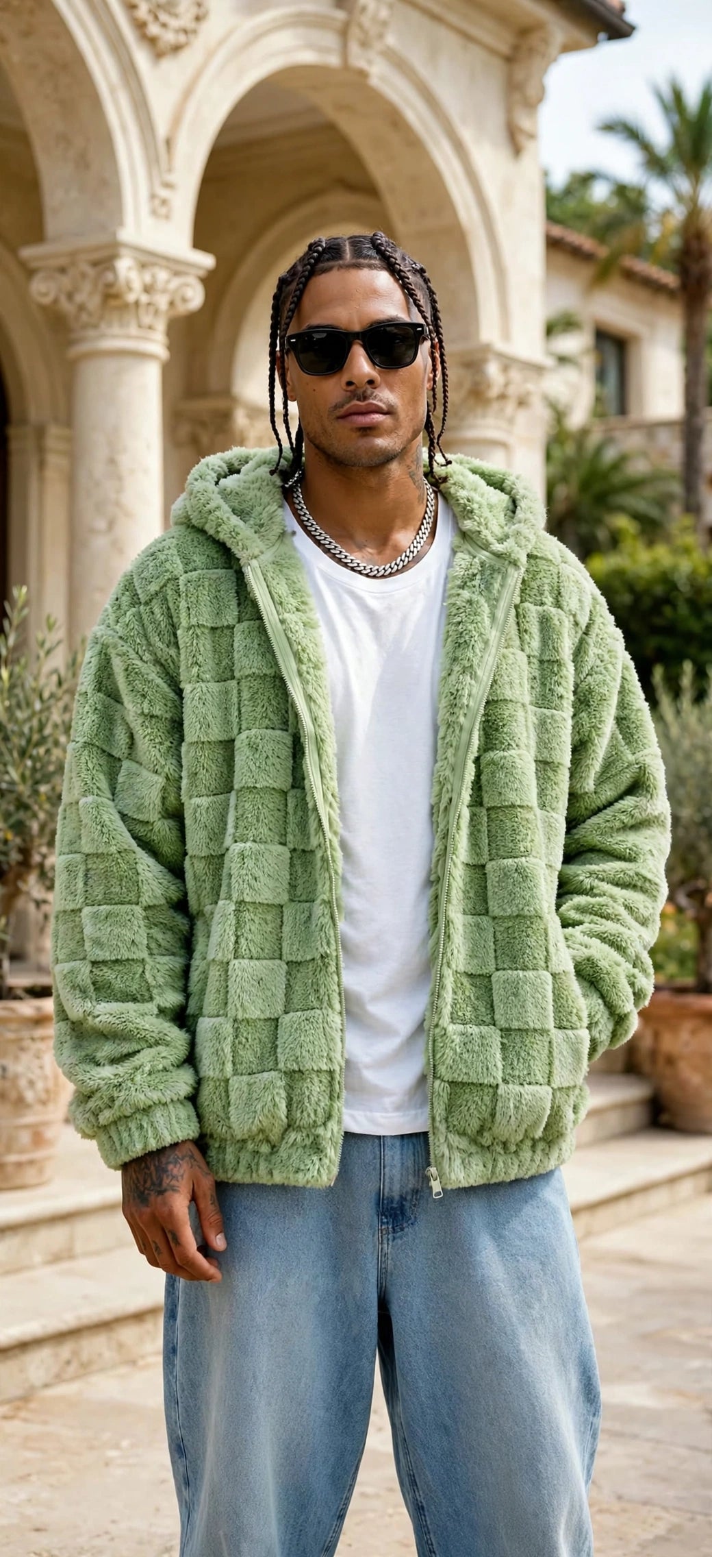 Fleece-Lined Hooded Zip Jacket – Men's Loose Fit