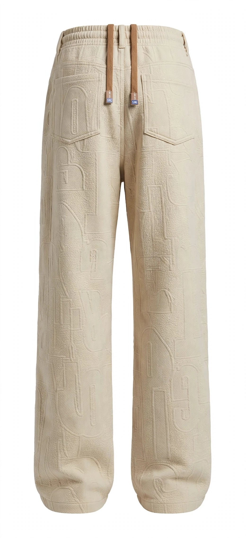 Men's Straight Leg Jacquard Trousers – Elastic Waist Casual Pants
