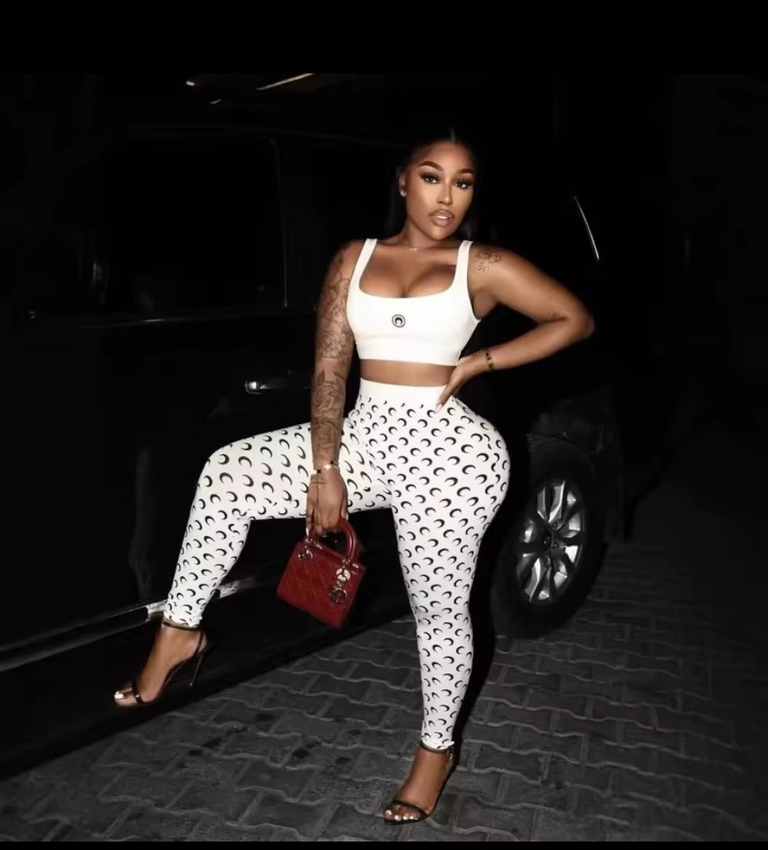 Women's Casual Two Piece Set Solid Color Top & Pants Matching Outfit Loungewear - GLITCH - BELLE