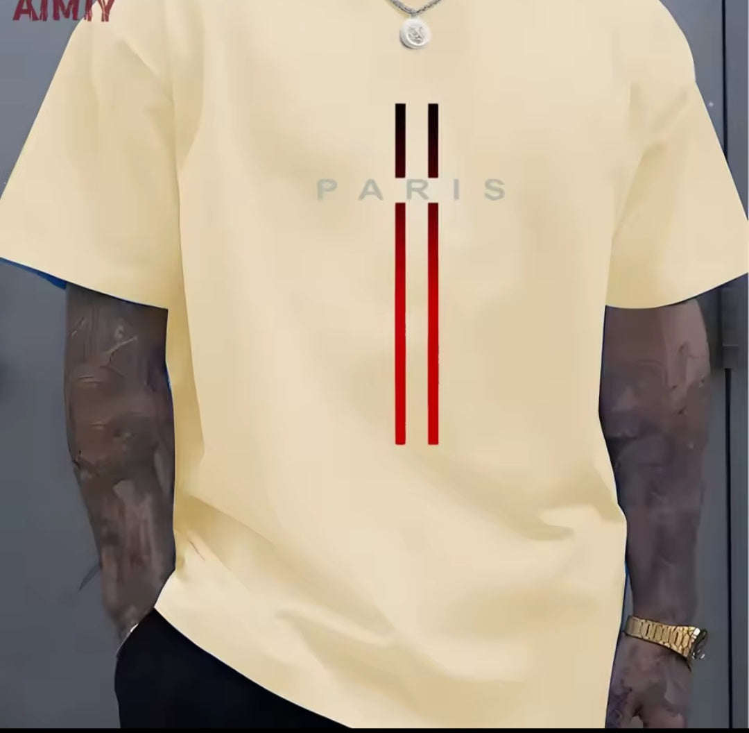 PARIS Stripe Oversized Tee