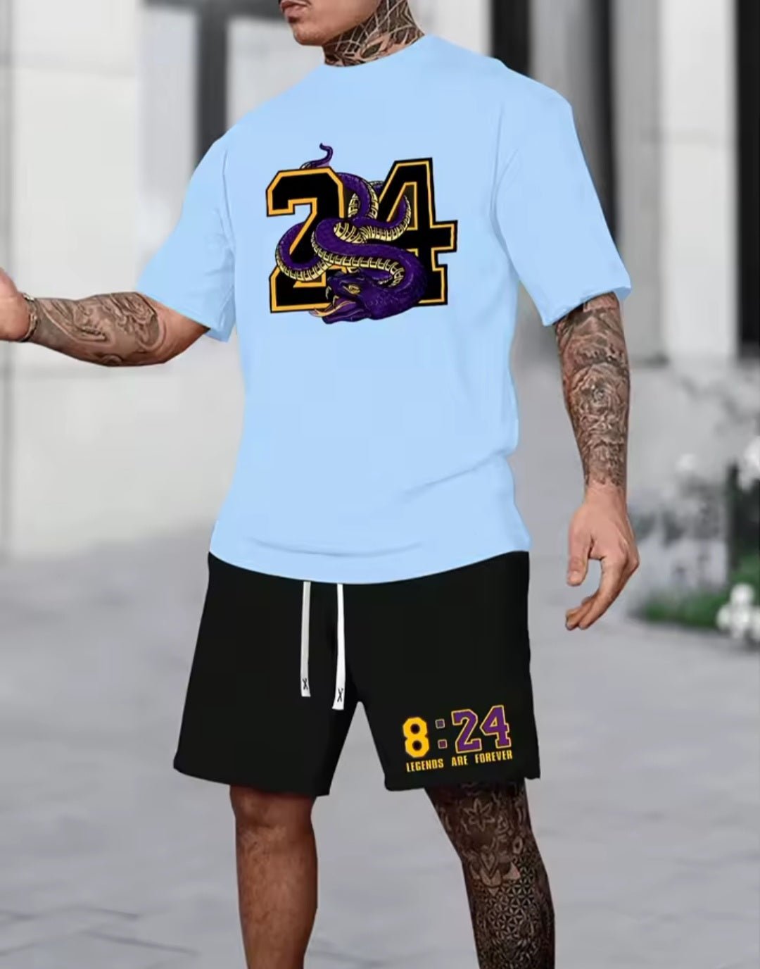 Chicago 32 Men's Relaxed Two - Piece Set – T-Shirt & Shorts - GLITCH - BELLE