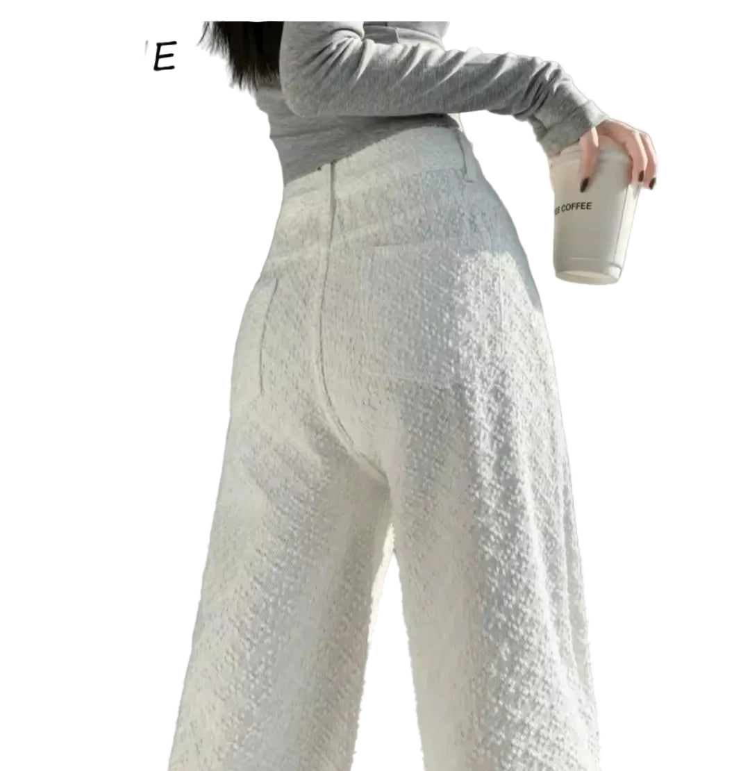 High Waist Straight Wide Leg Jeans – Korean Classic Full Length Denim Pants