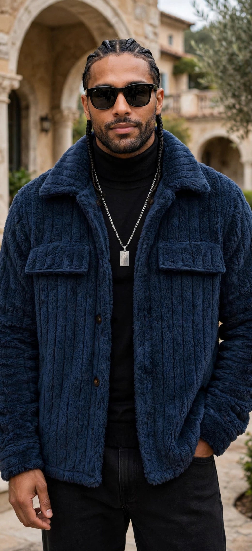 Men's Winter Front Placket Flannel Jacket