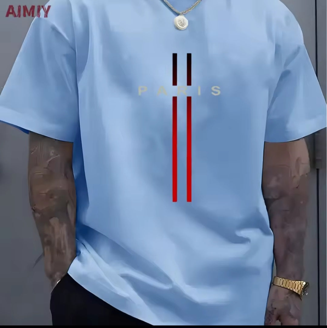 PARIS Stripe Oversized Tee