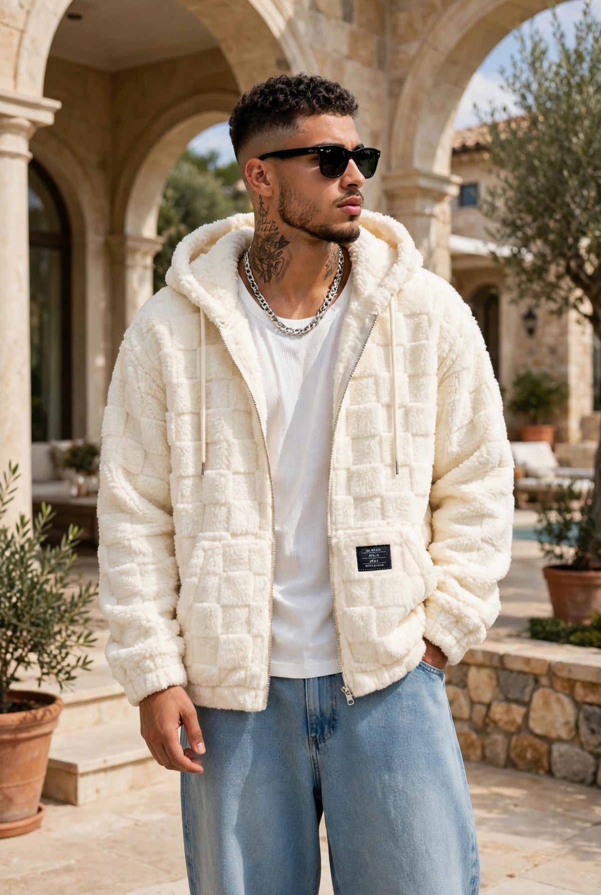 Fleece-Lined Hooded Zip Jacket – Men's Loose Fit