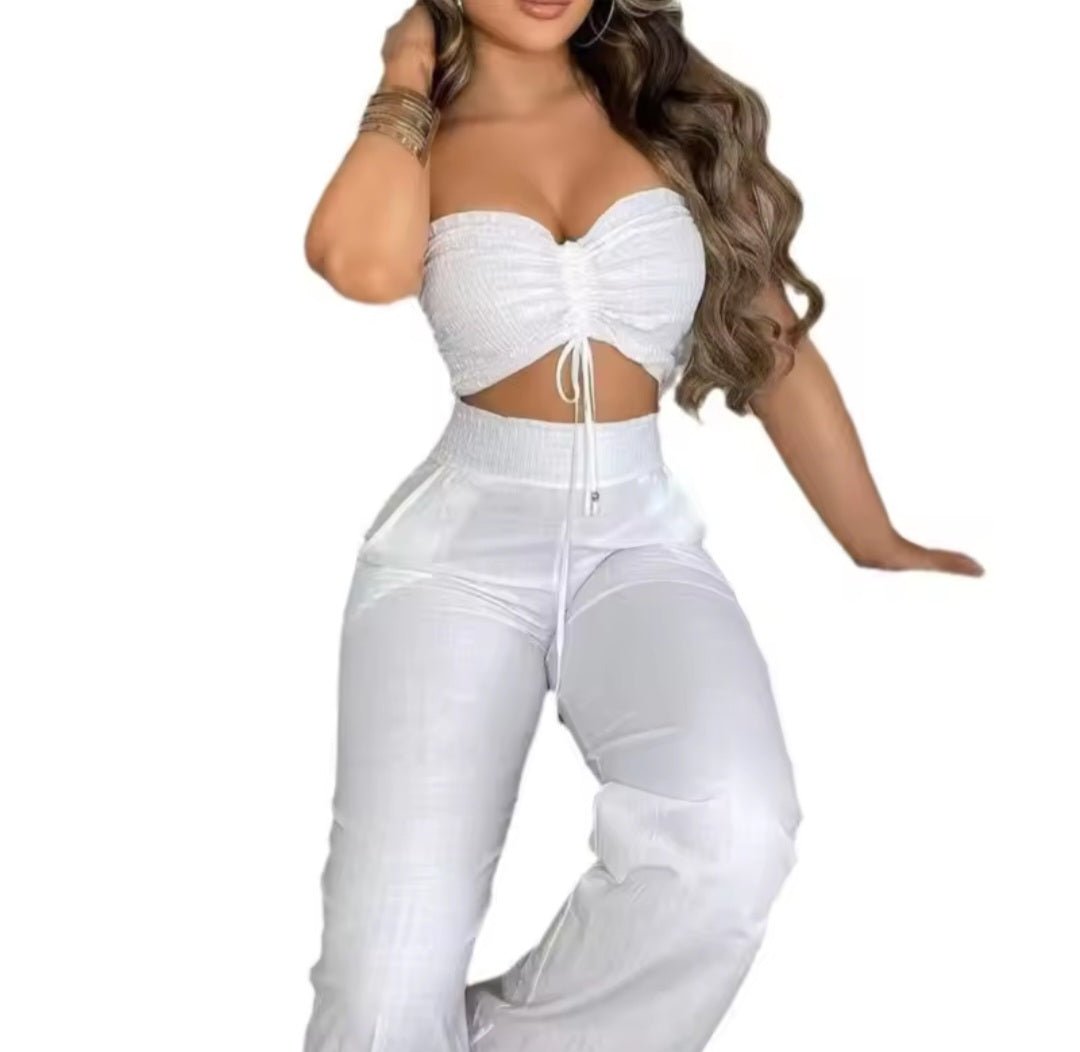 White Bandeau Wide - Leg 2 - Piece Set - GLITCH - BELLE
