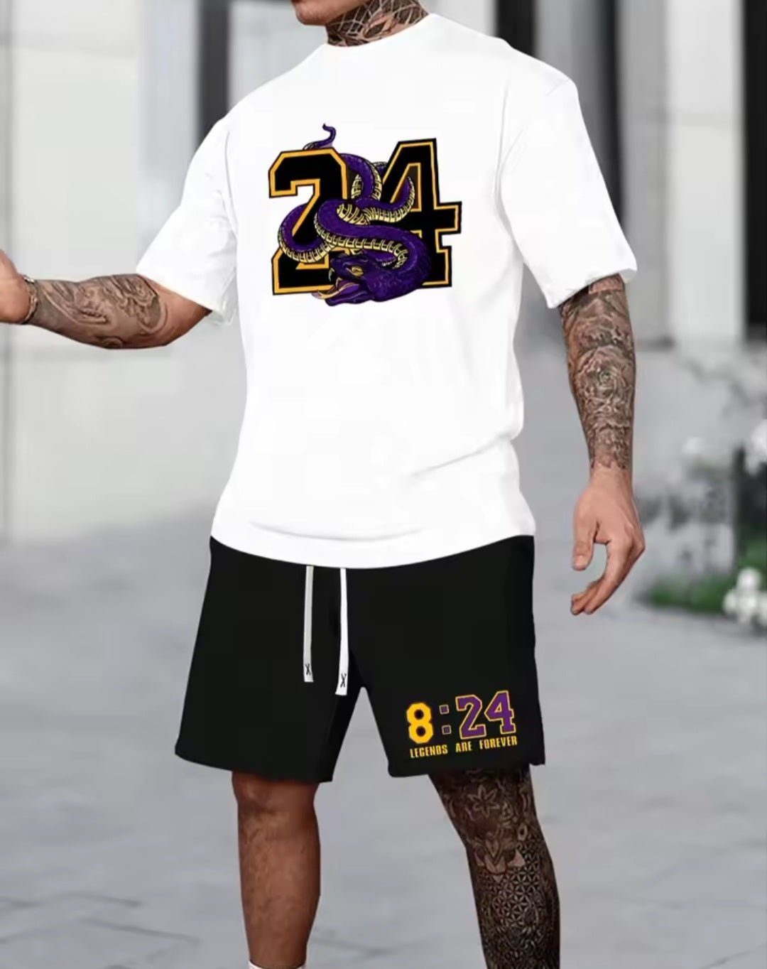 Chicago 32 Men's Relaxed Two - Piece Set – T-Shirt & Shorts - GLITCH - BELLE