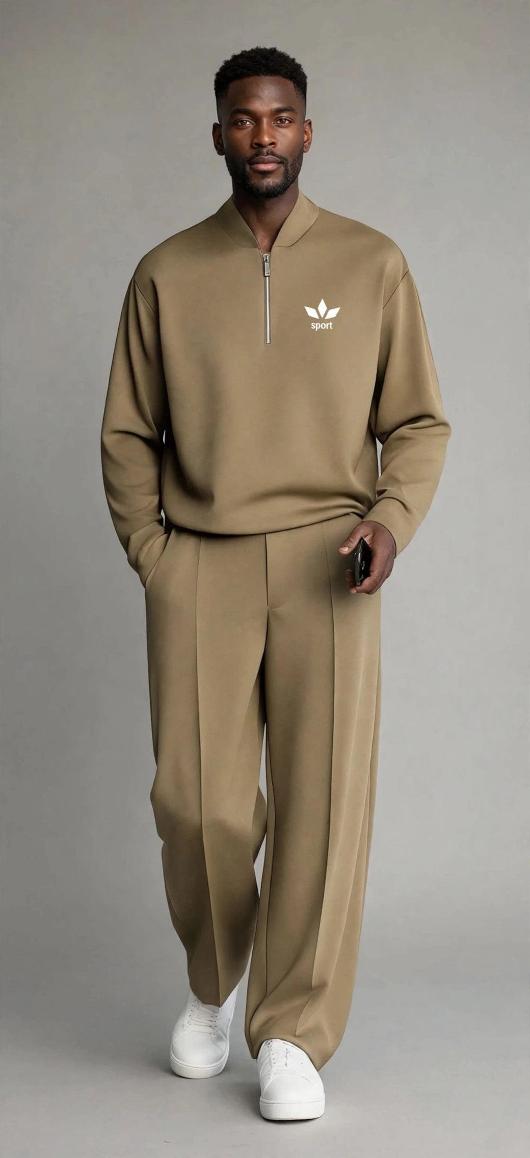 Men's 2-Piece Baseball Collar Jumpsuit Set – Breathable Casual Outfit