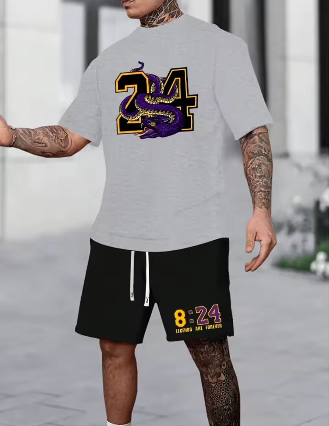 Chicago 32 Men's Relaxed Two - Piece Set – T-Shirt & Shorts - GLITCH - BELLE