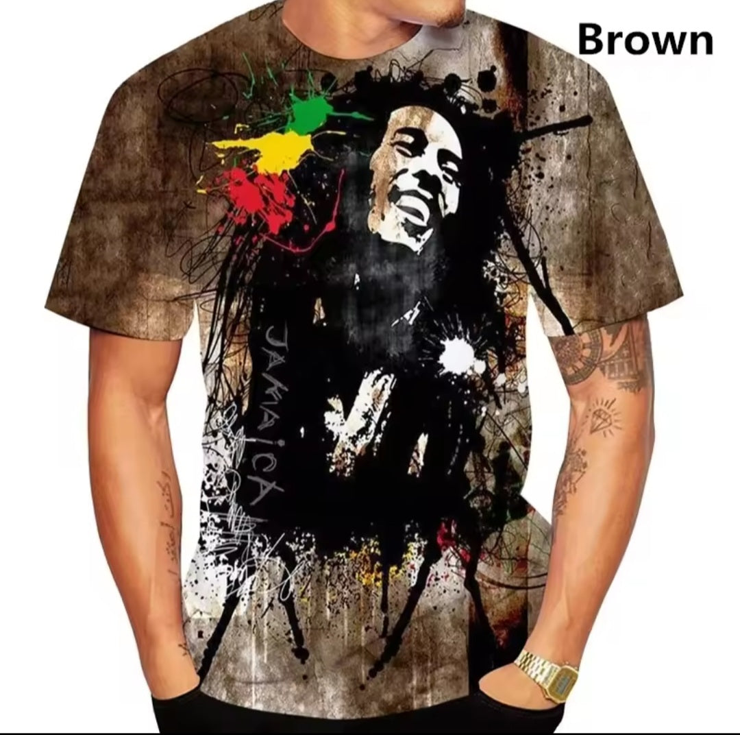 Bob Marley 3D Printed Reggae Hip Hop T-Shirt
