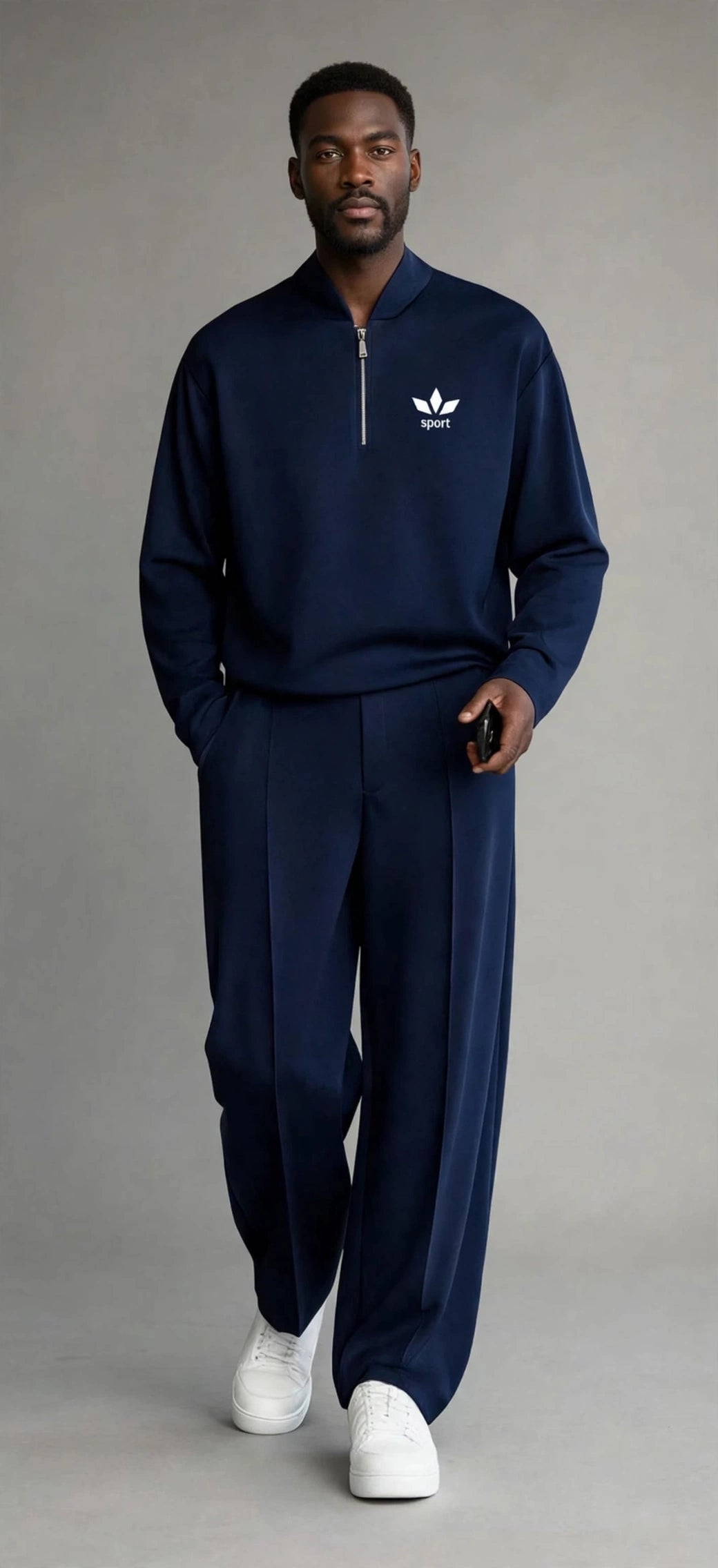 Men's 2-Piece Baseball Collar Jumpsuit Set – Breathable Casual Outfit