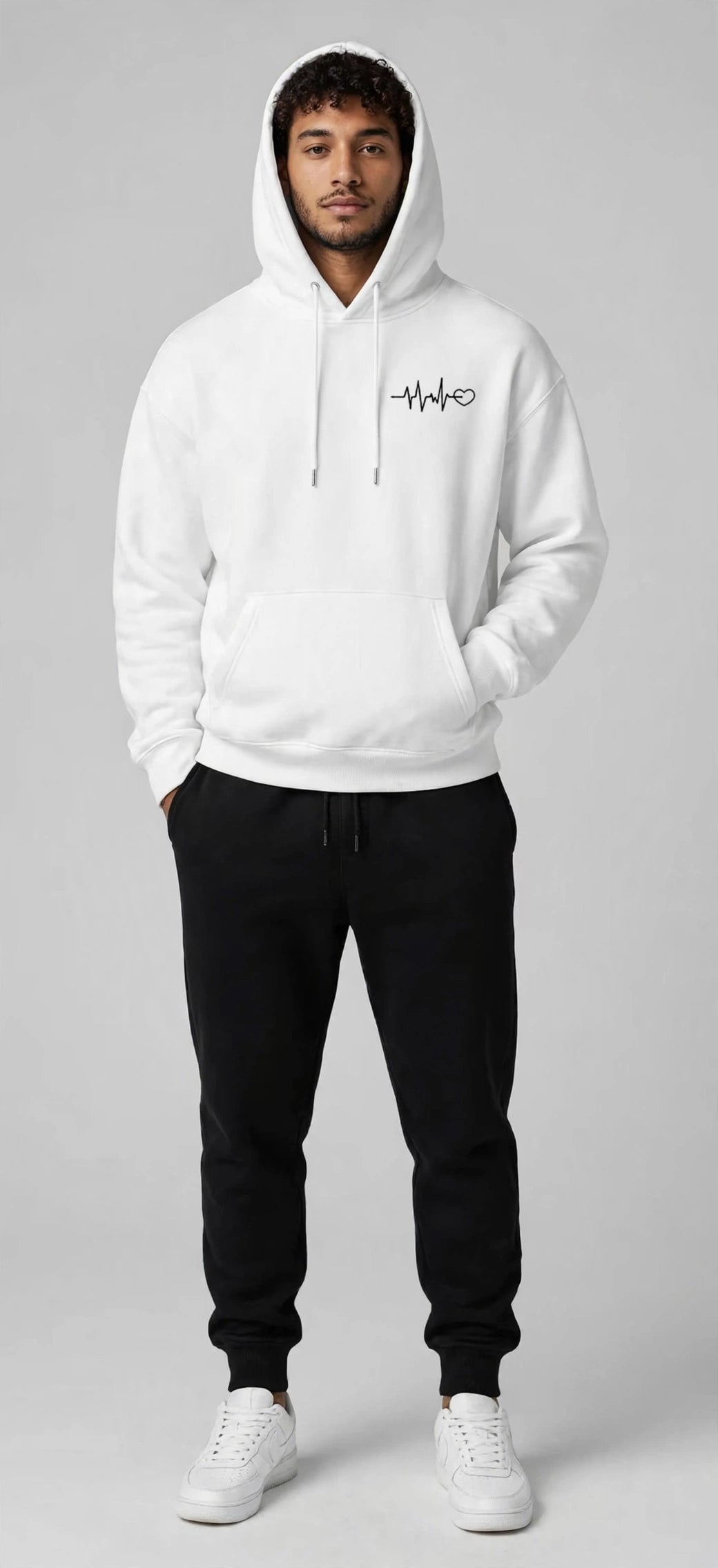 Men's Letter Print Hooded Fleece Sweatshirt – Sporty Casual Loose Fit