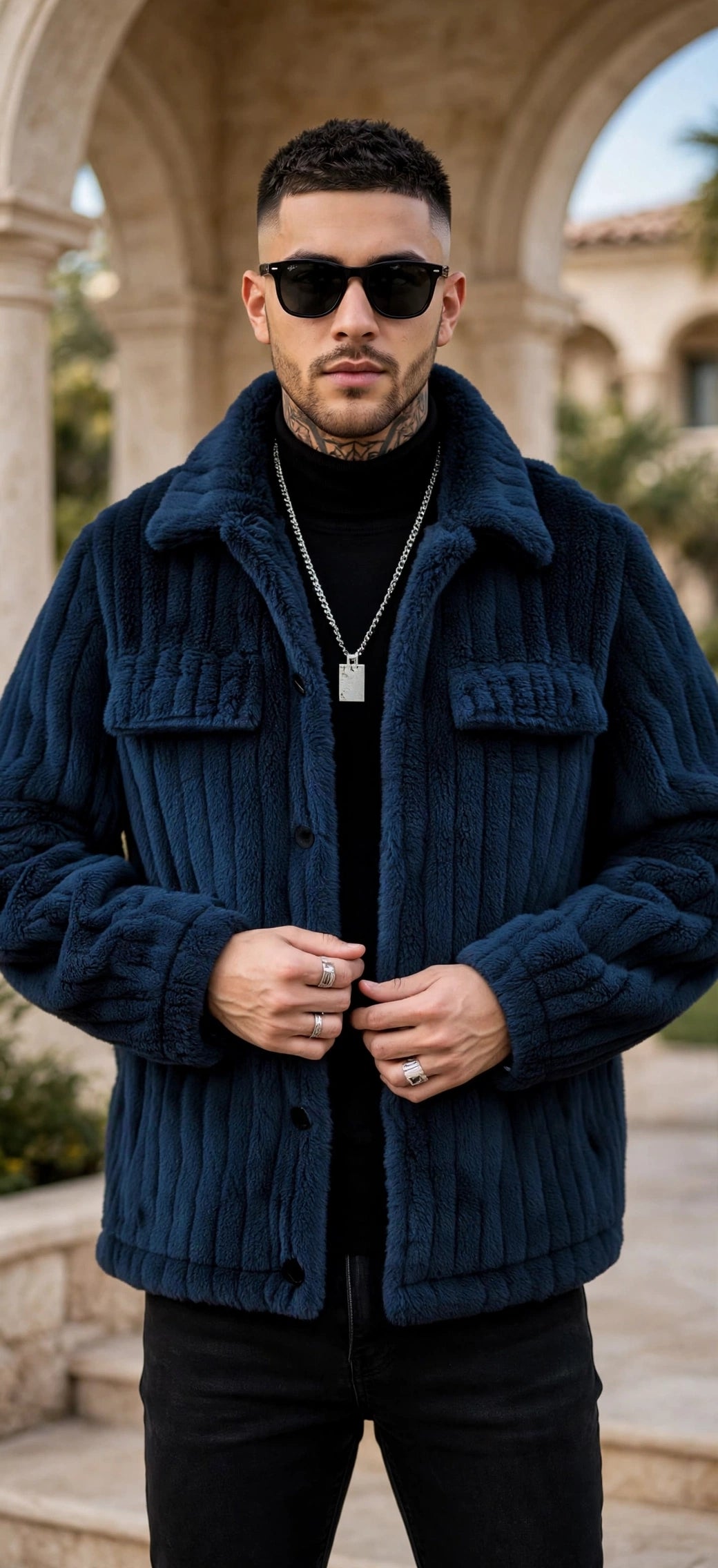 Men's Winter Front Placket Flannel Jacket