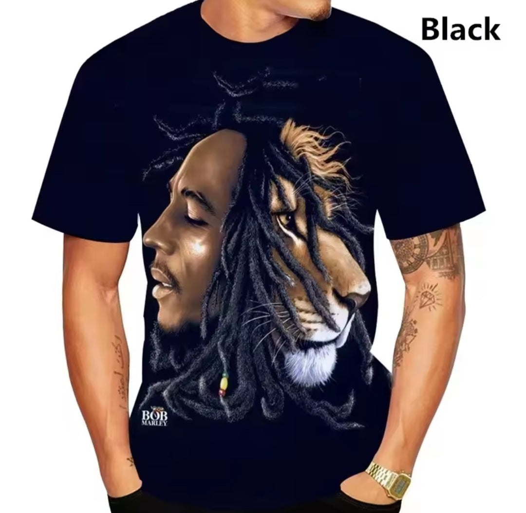 Bob Marley 3D Printed Reggae Hip Hop T-Shirt