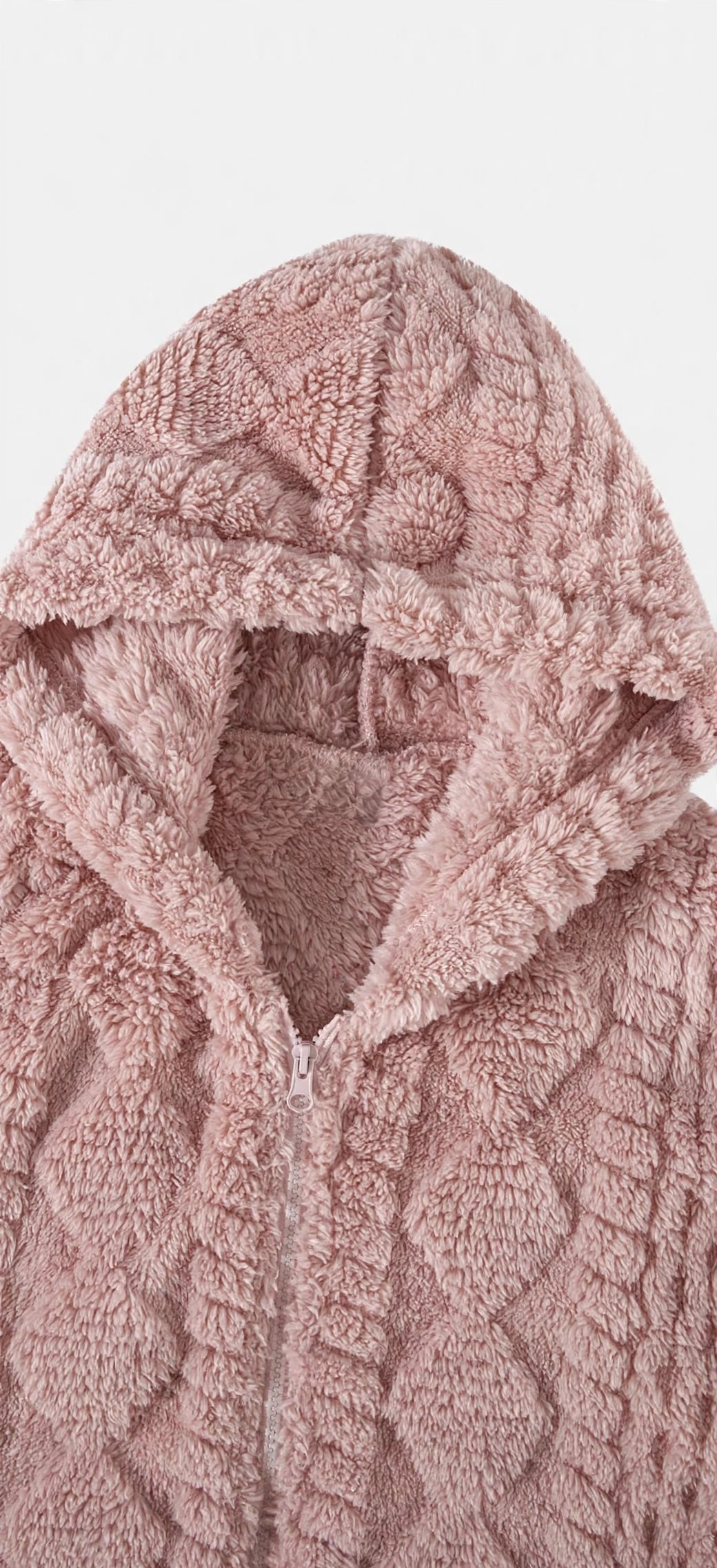 Jacquard Plush Zip-Up Hoodie Cardigan – Men's