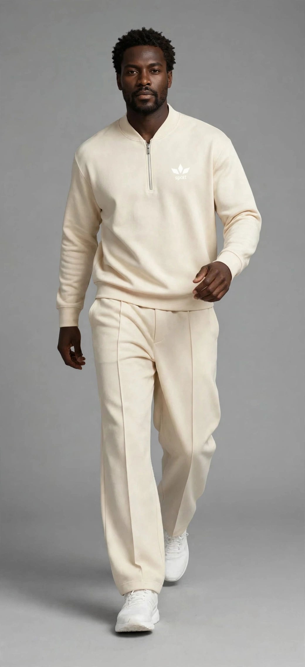 Men's 2-Piece Baseball Collar Jumpsuit Set – Breathable Casual Outfit
