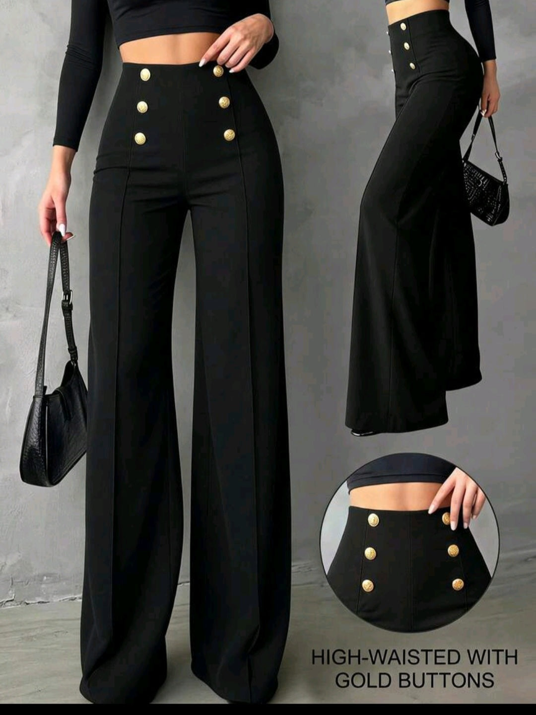 Women's High-Waist Wide Leg Pants – Elastic Waist, Real Pockets, Quiet Luxury