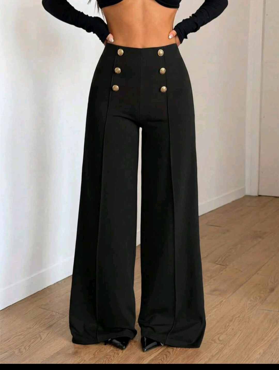 Women's High-Waist Wide Leg Pants – Elastic Waist, Real Pockets, Quiet Luxury