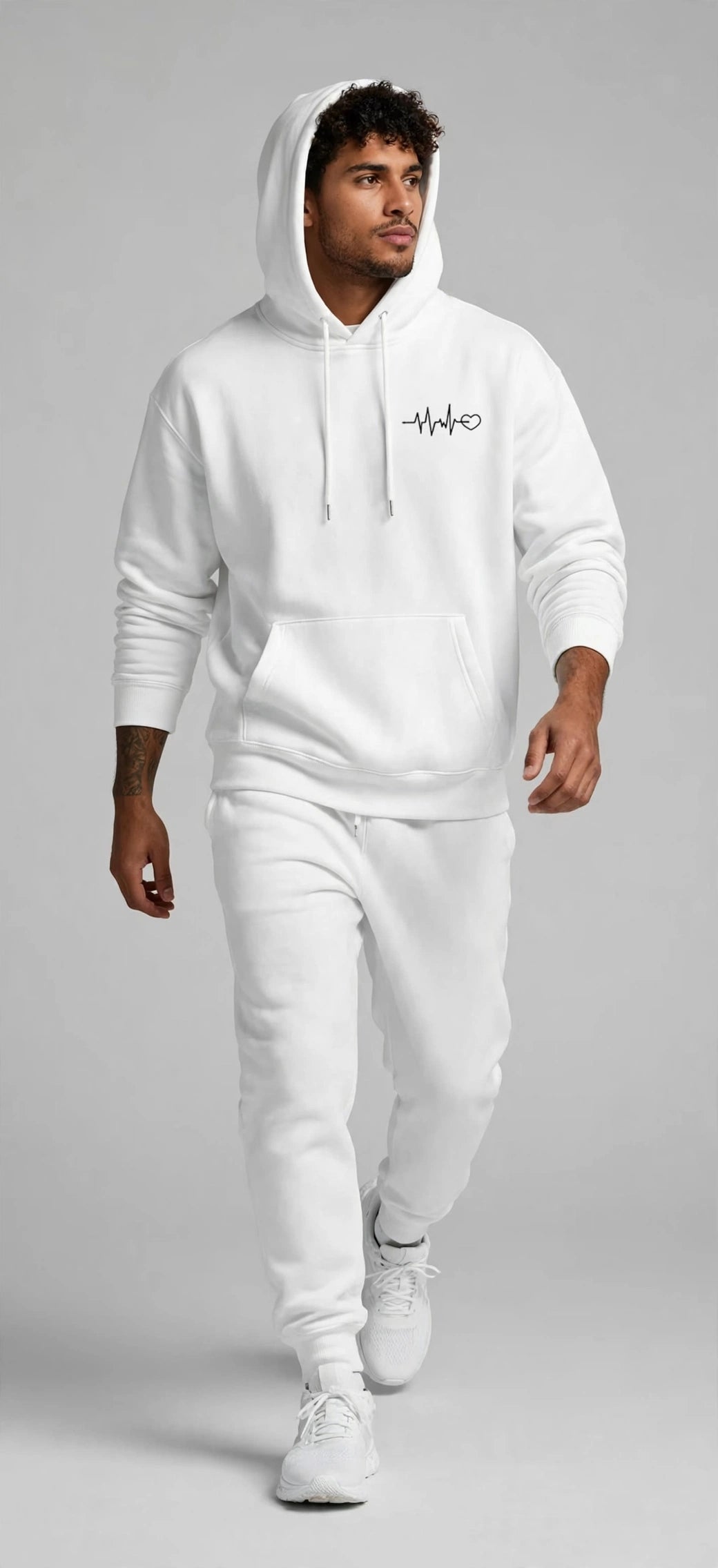 Men's Letter Print Hooded Fleece Sweatshirt – Sporty Casual Loose Fit