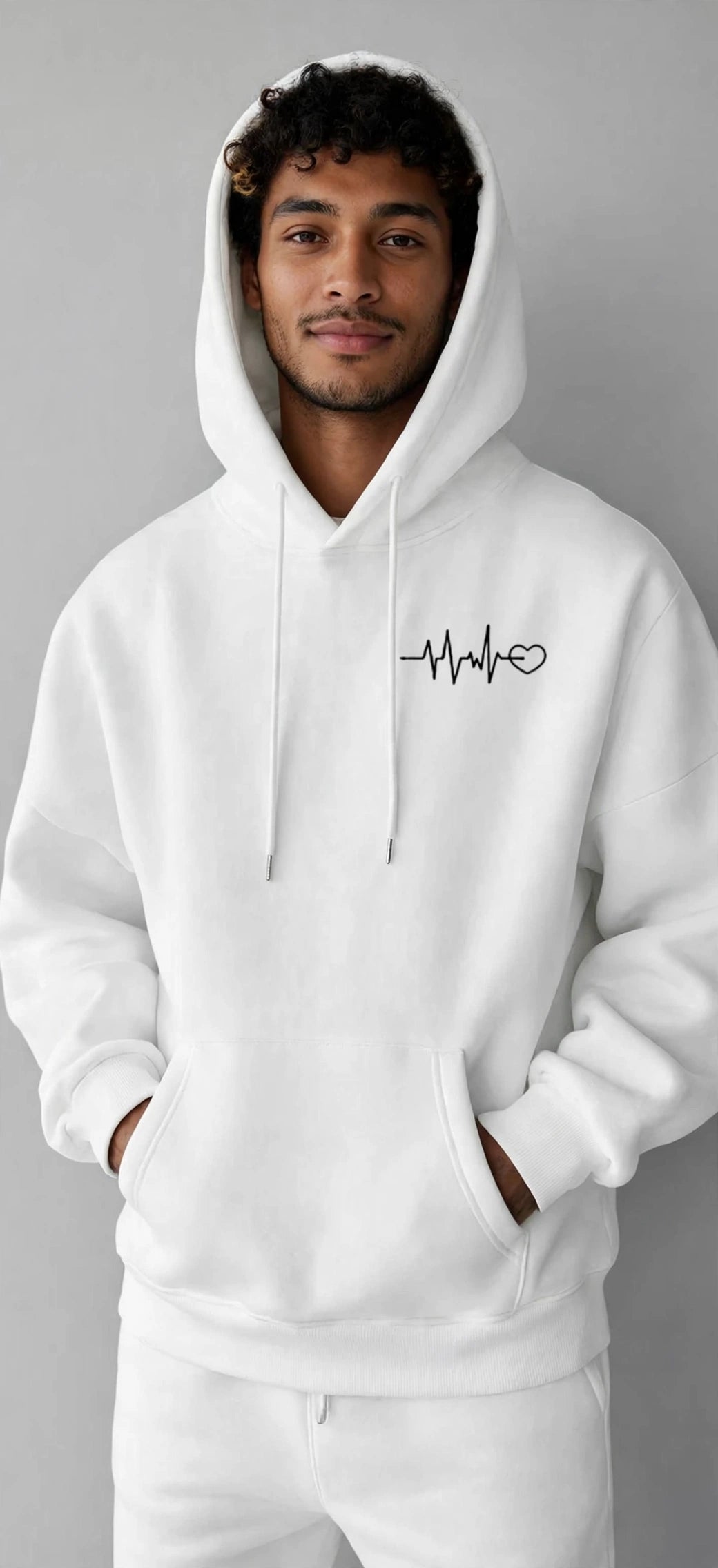 Men's Letter Print Hooded Fleece Sweatshirt – Sporty Casual Loose Fit