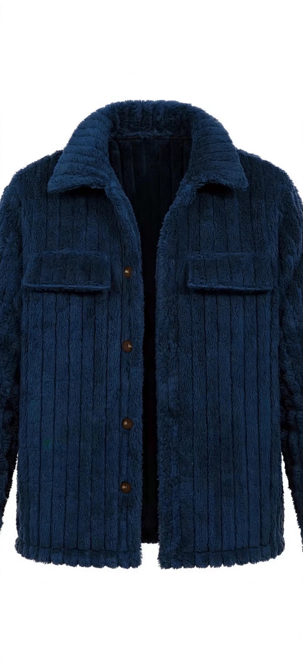 Men's Winter Front Placket Flannel Jacket