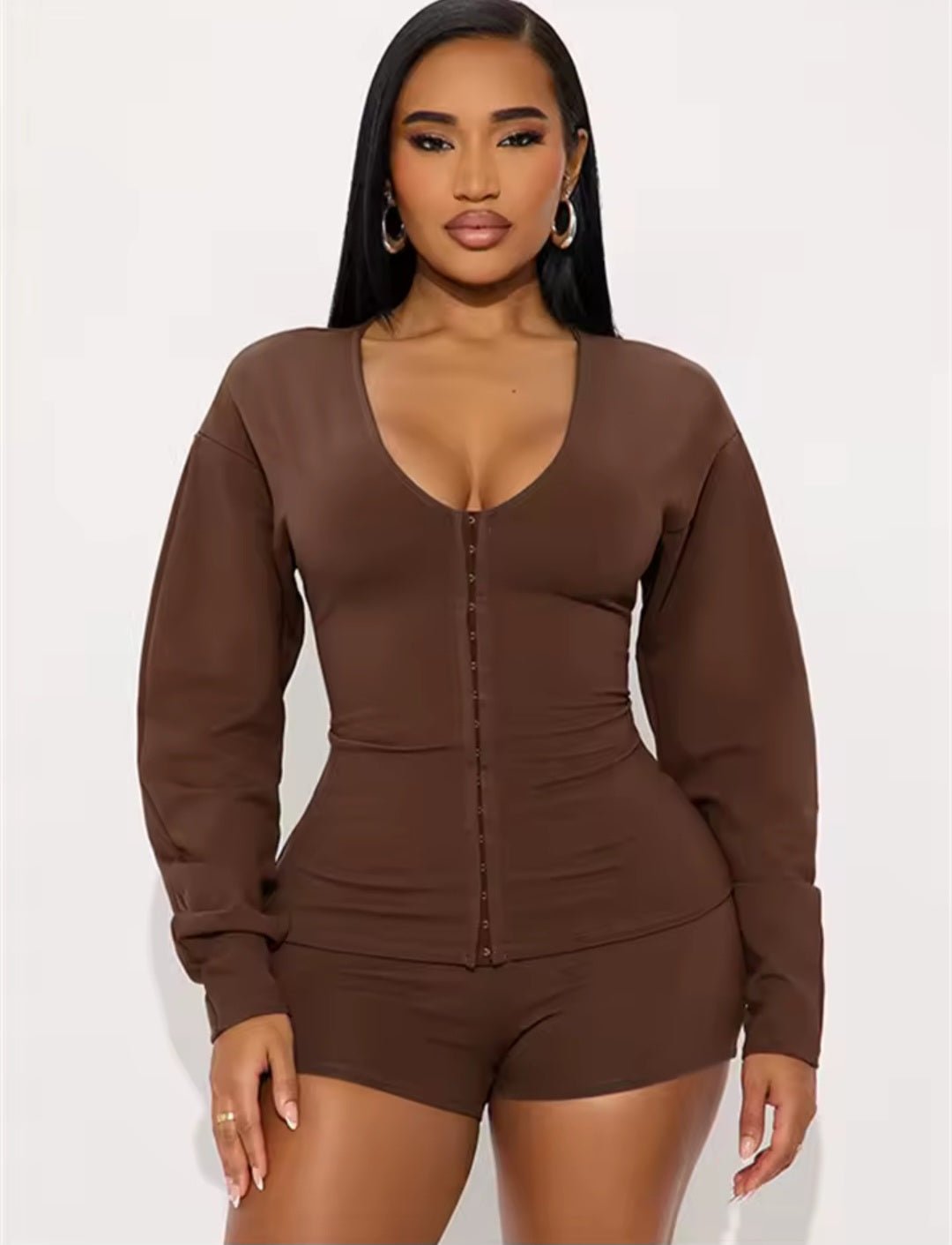 Women's 2 - Piece Crop Jacket & Bike Shorts Set - GLITCH - BELLE