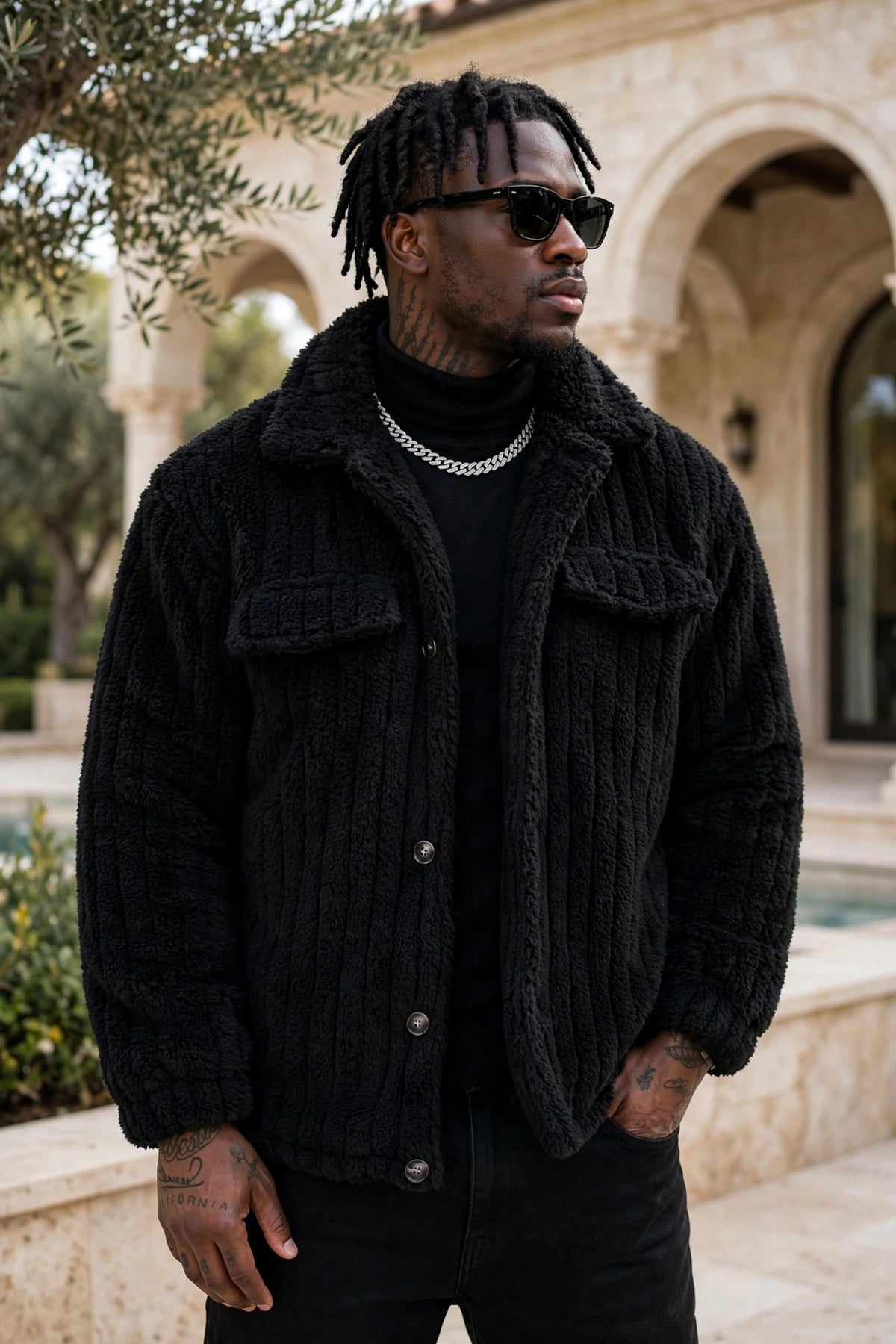 Men's Winter Front Placket Flannel Jacket