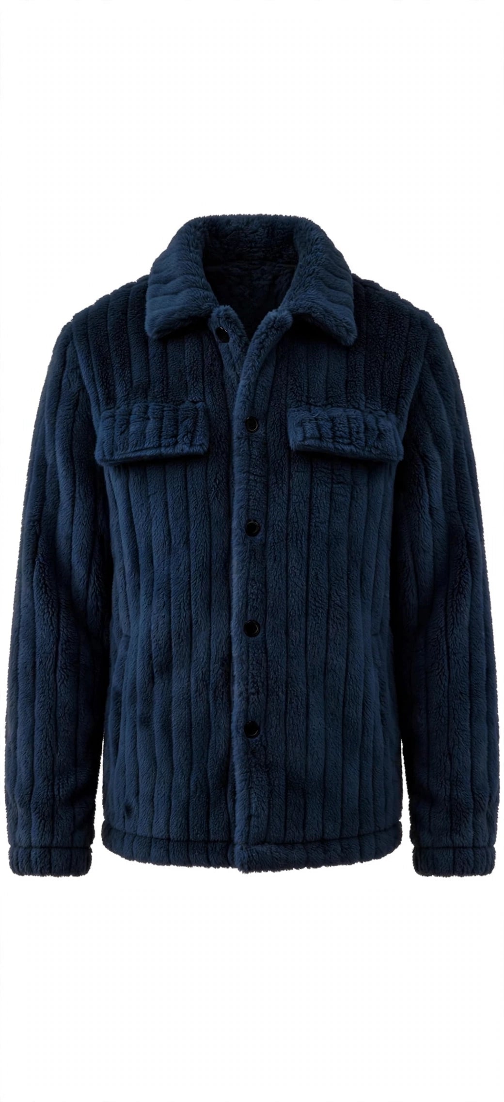 Men's Winter Front Placket Flannel Jacket