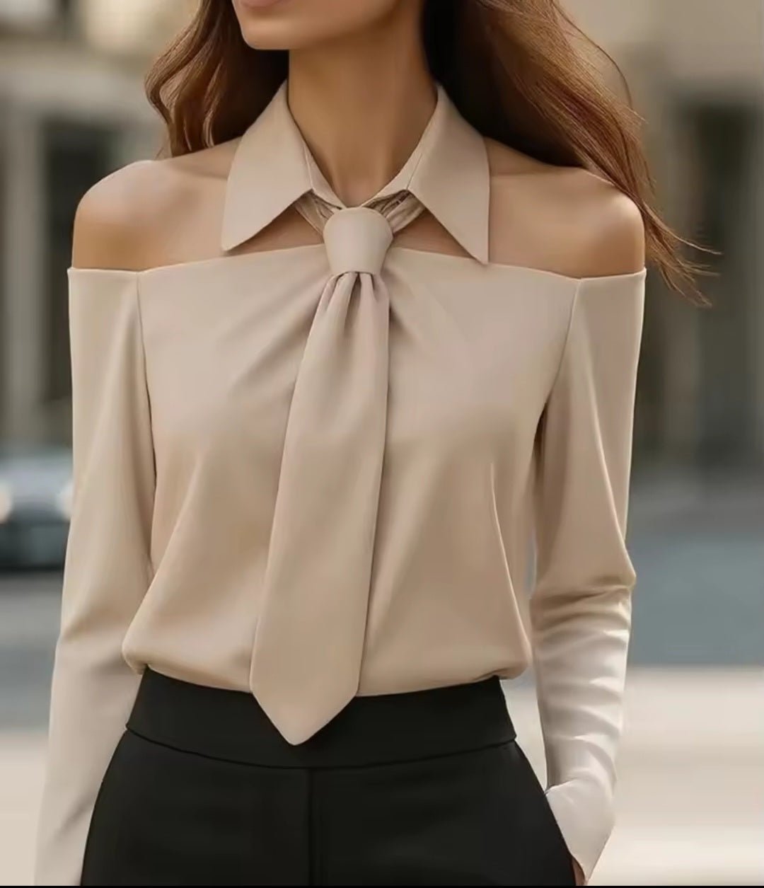 Halter Neck Tie Sleeveless Blouse – Women's Lapel Camisole Tank Top - GLITCH - BELLE