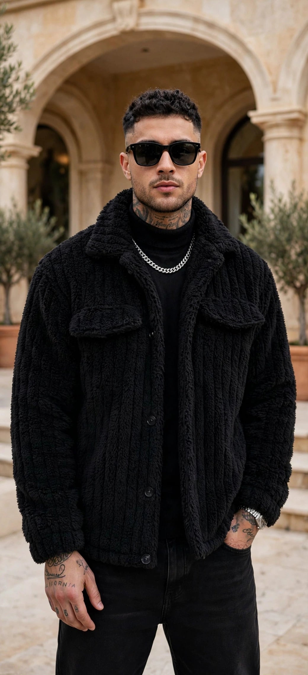 Men's Winter Front Placket Flannel Jacket