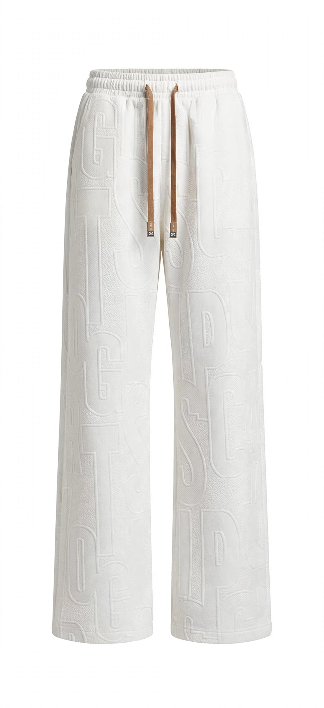 Men's Straight Leg Jacquard Trousers – Elastic Waist Casual Pants