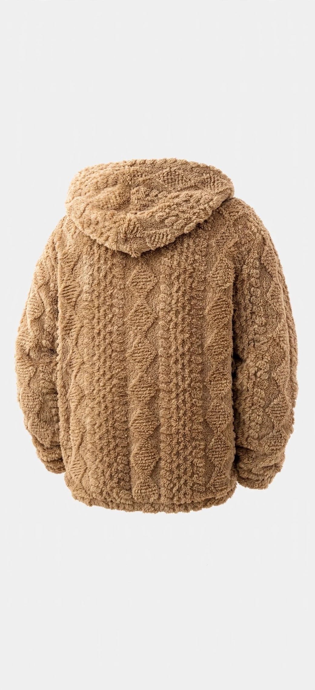 Jacquard Plush Zip-Up Hoodie Cardigan – Men's