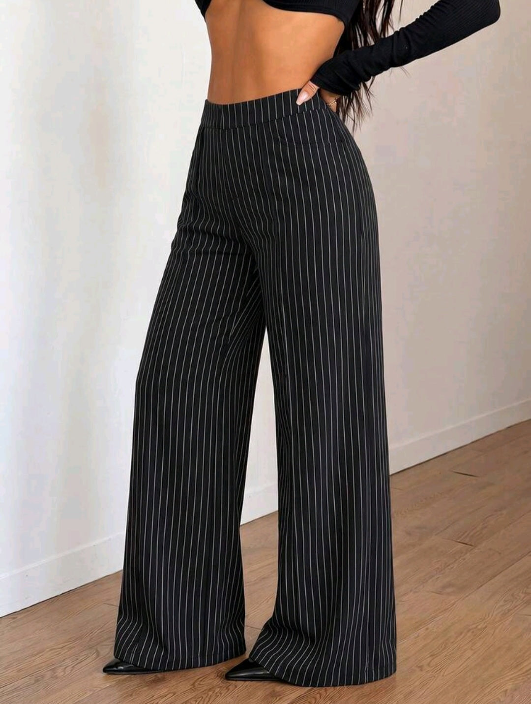 Women's High-Waist Wide Leg Pants – Elastic Waist, Real Pockets, Quiet Luxury