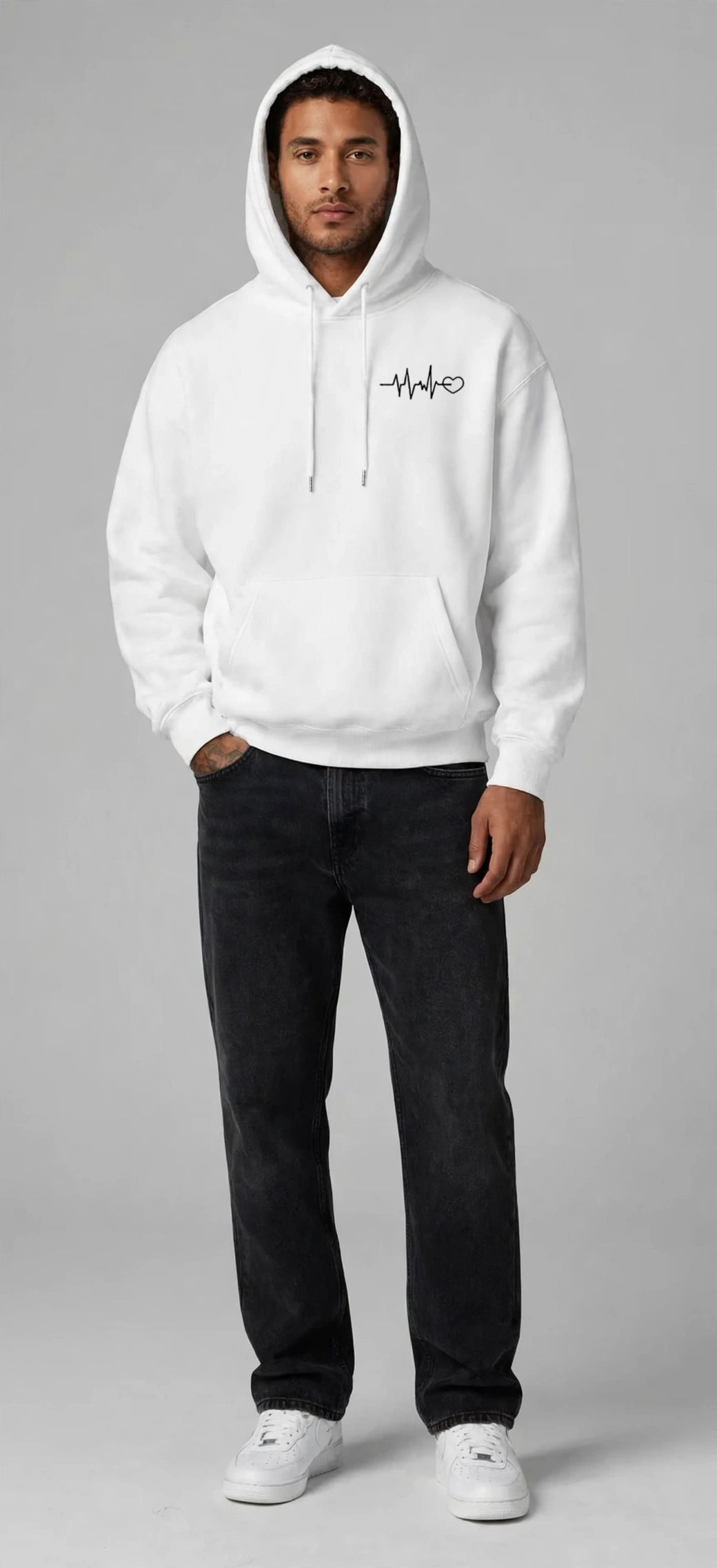 Men's Letter Print Hooded Fleece Sweatshirt – Sporty Casual Loose Fit