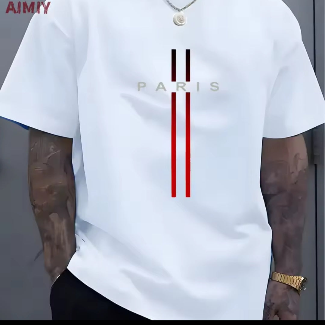 PARIS Stripe Oversized Tee