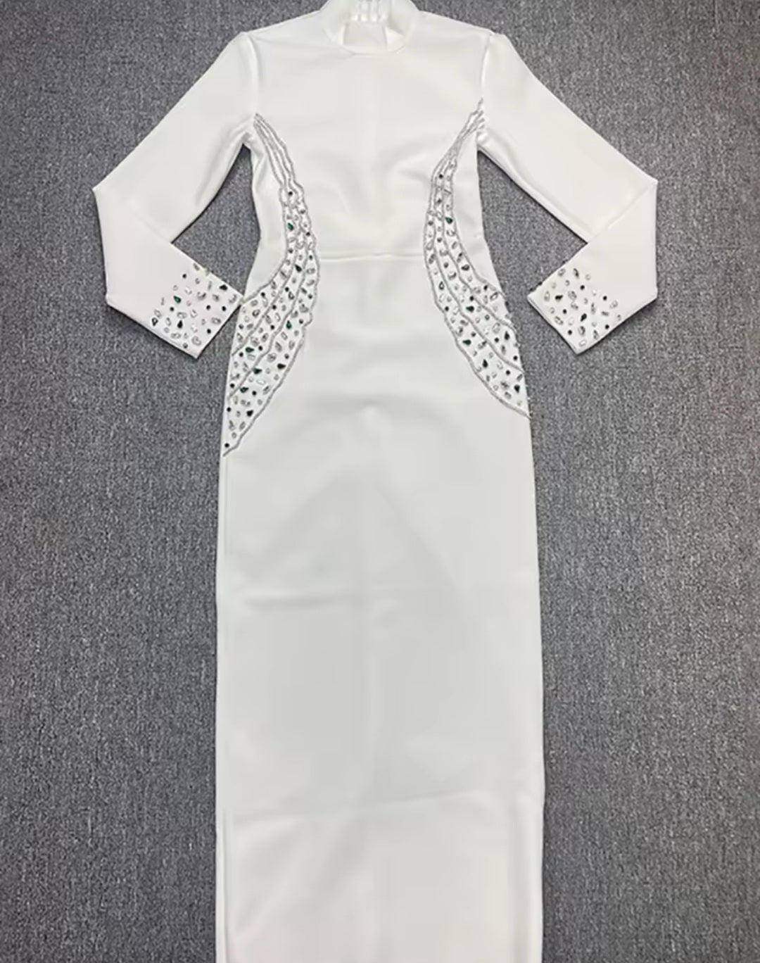 Women's Turtleneck Diamond Crystal Bandage Gown - GLITCH - BELLE