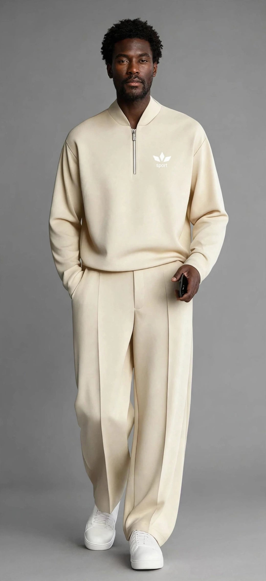Men's 2-Piece Baseball Collar Jumpsuit Set – Breathable Casual Outfit