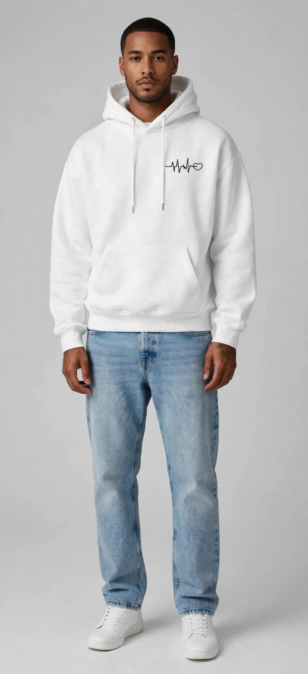 Men's Letter Print Hooded Fleece Sweatshirt – Sporty Casual Loose Fit