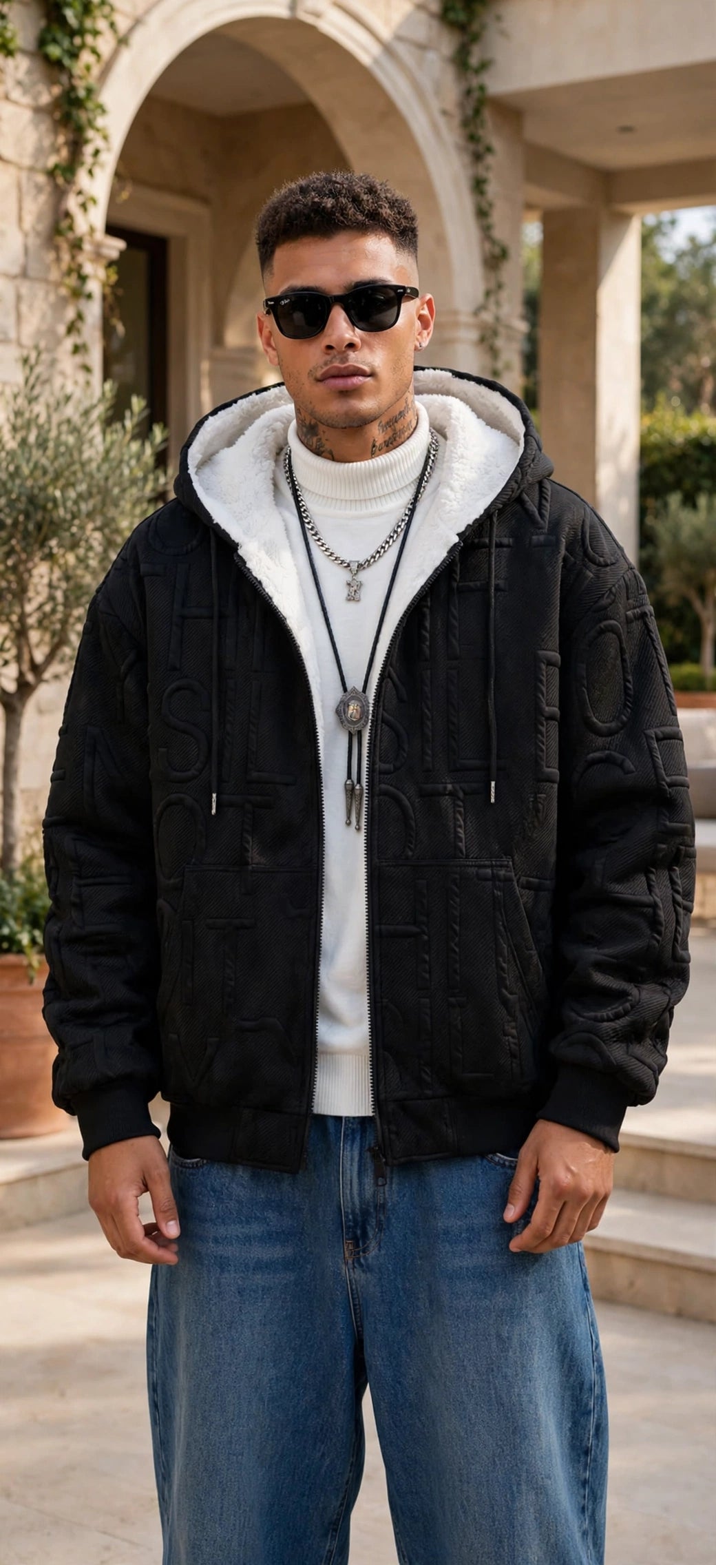 Quilted Jacquard Full-Zip Jacket – Men's Plush Lined