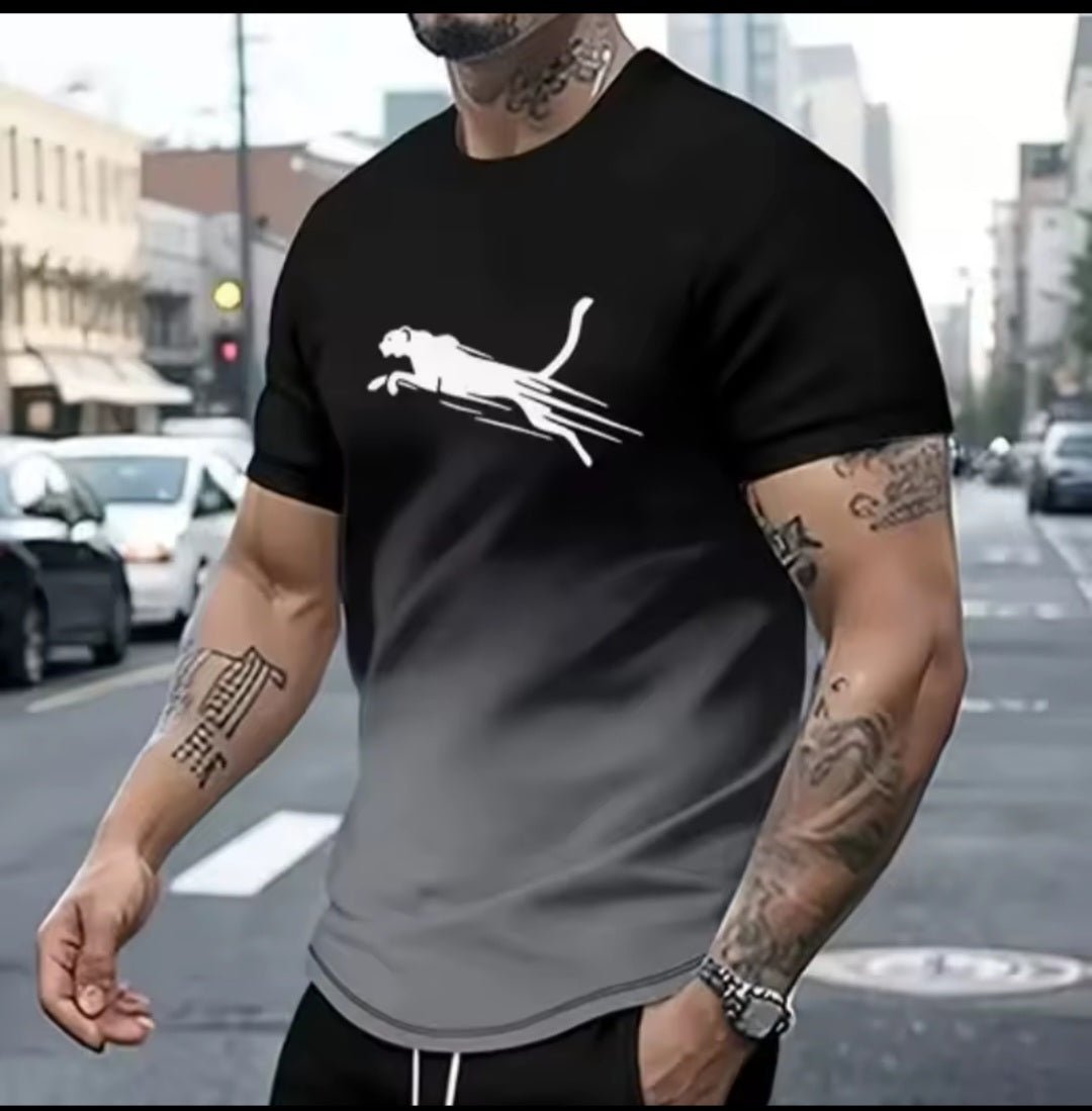 Men's 3D Animal Print Oversized Street Tee - GLITCH - BELLE