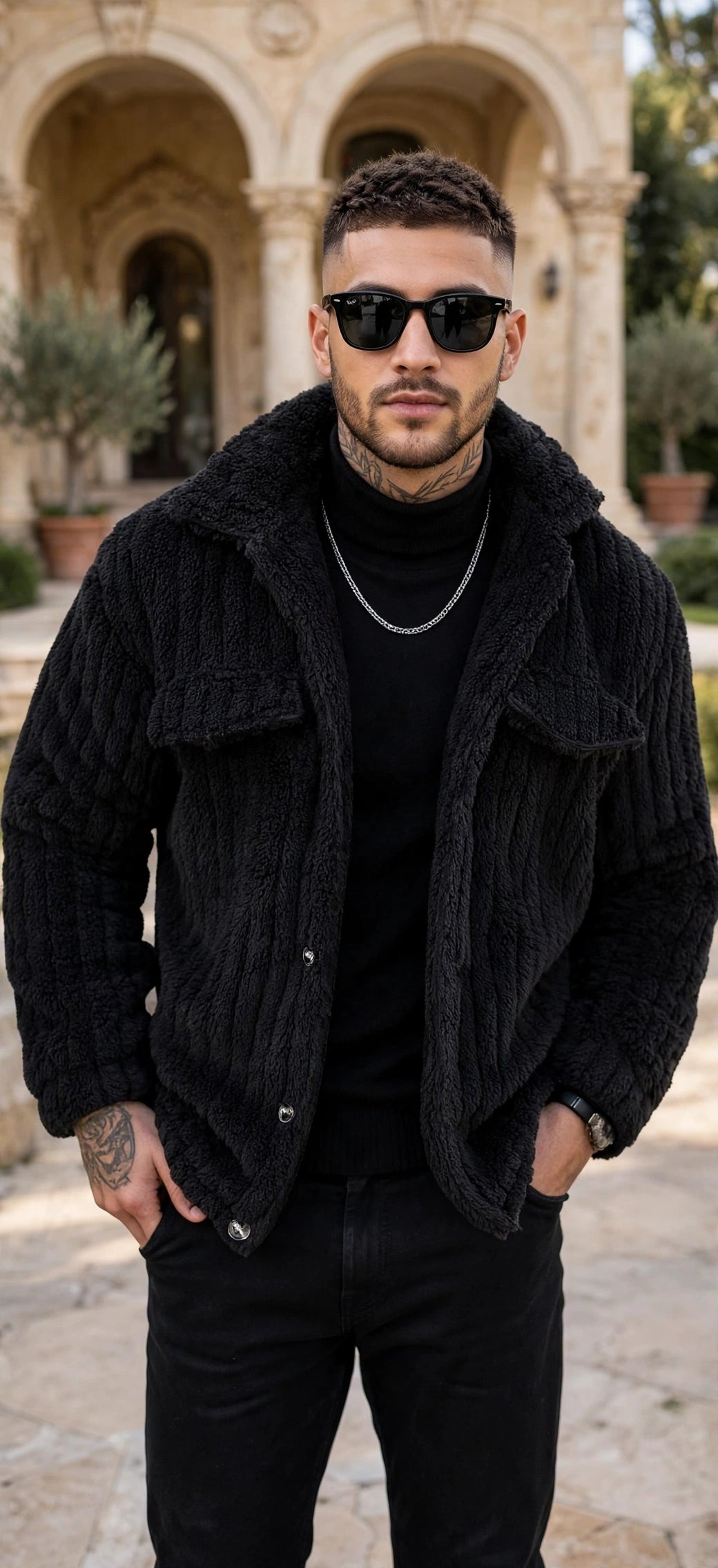 Men's Winter Front Placket Flannel Jacket