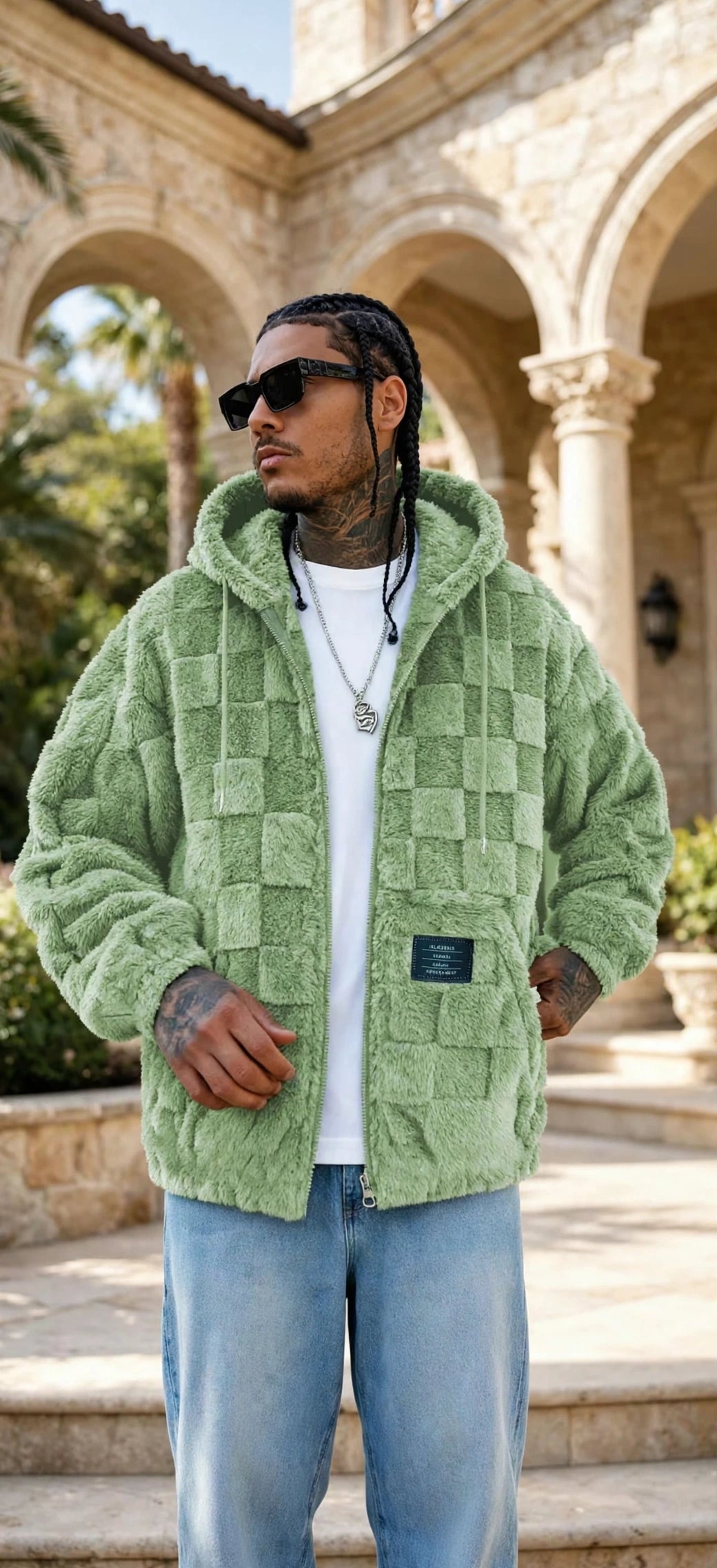 Fleece-Lined Hooded Zip Jacket – Men's Loose Fit