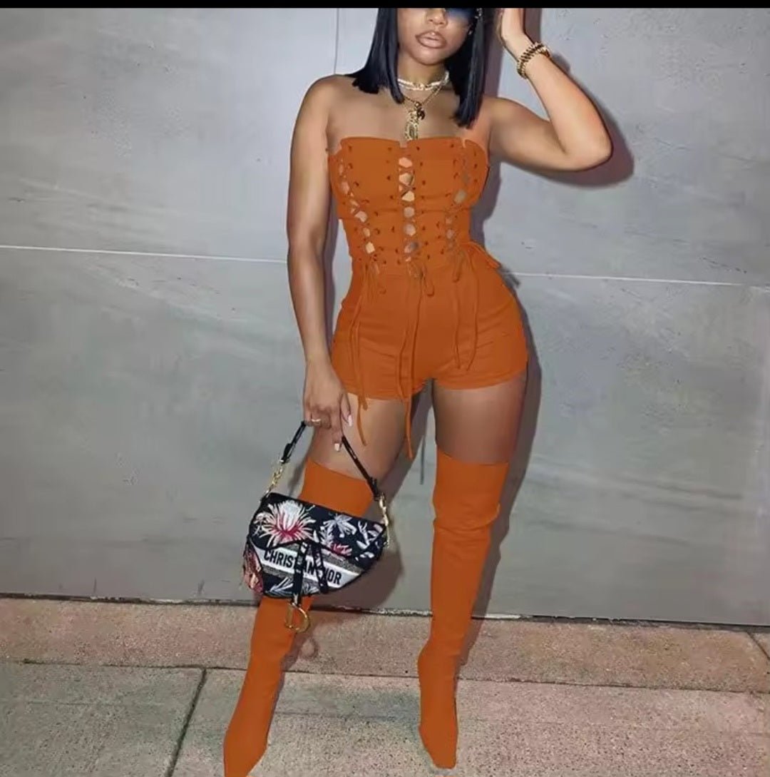 Mesh Bodycon Short Jumpsuit - GLITCH - BELLE