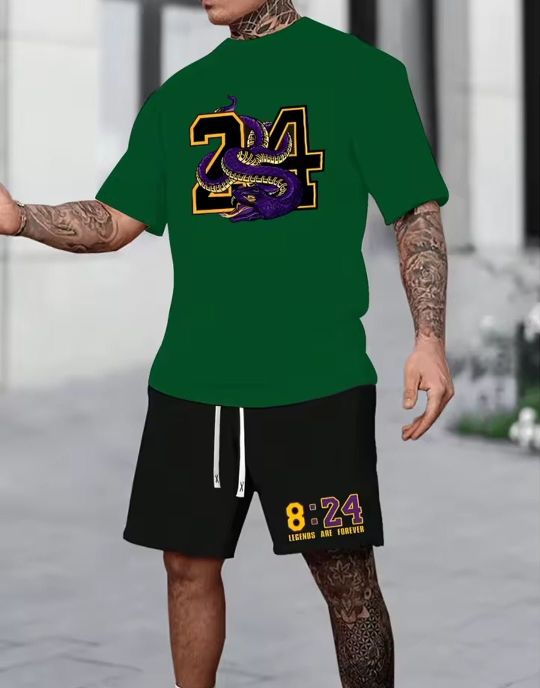 Chicago 32 Men's Relaxed Two - Piece Set – T-Shirt & Shorts - GLITCH - BELLE