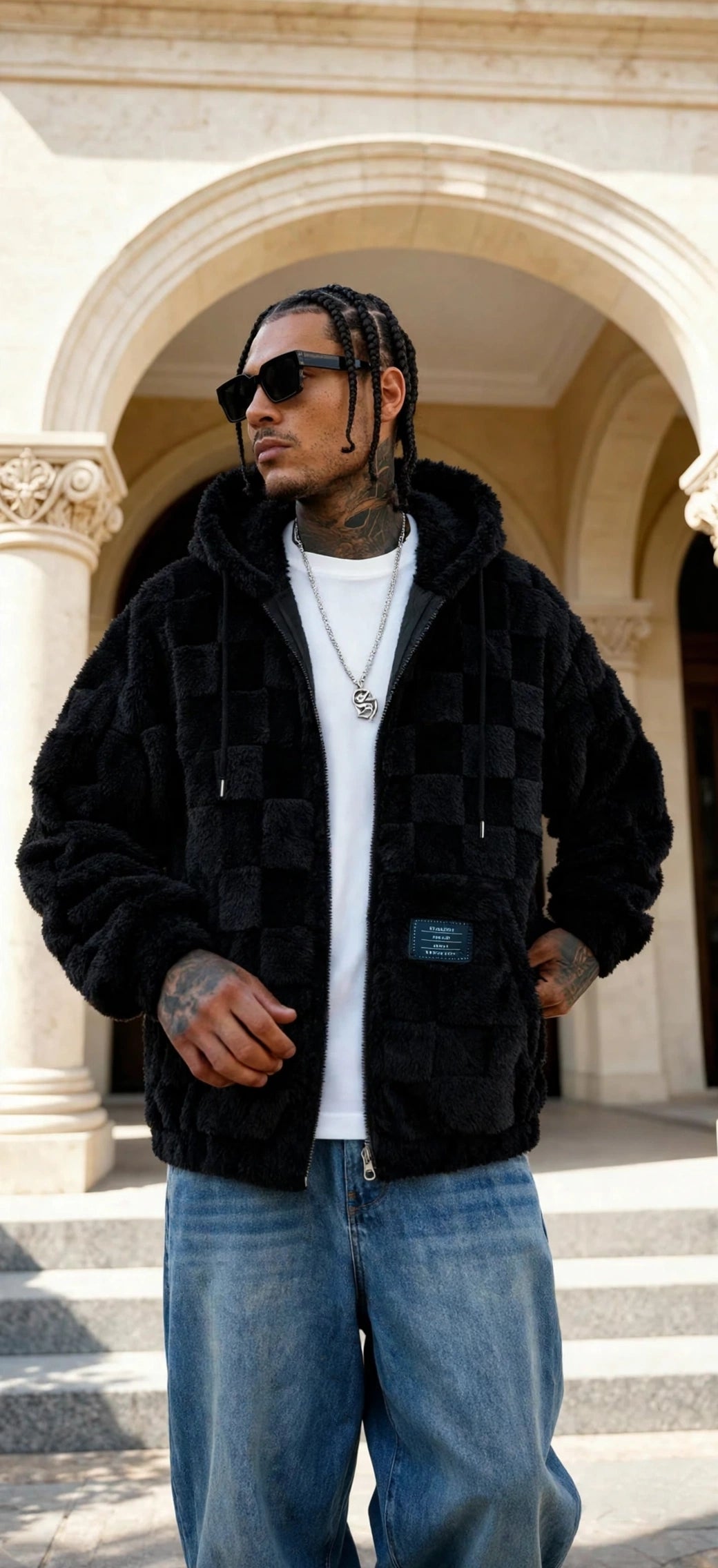 Fleece-Lined Hooded Zip Jacket – Men's Loose Fit